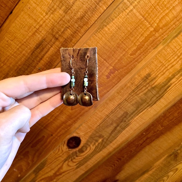 Jewelry - Cute Handmade western copper cowboy hat dainty earrings!